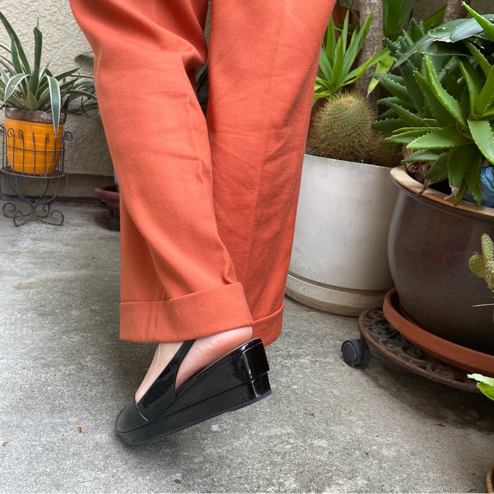 Vintage black Prada patent leather wedges with dust bag - Picture 11 of 16